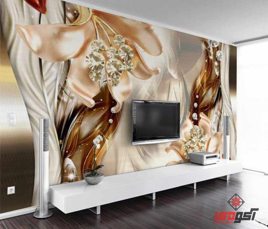 پخش سرامیک سه بعدی پشت تلویزیون درجه یک