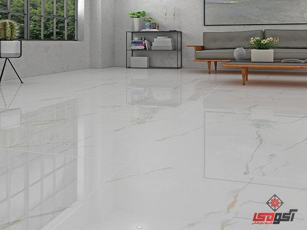 کاشی طرح کلکته سفید با لعاب براق