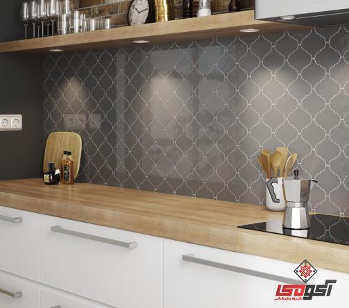 کاشی بین کابینتی خاکستری