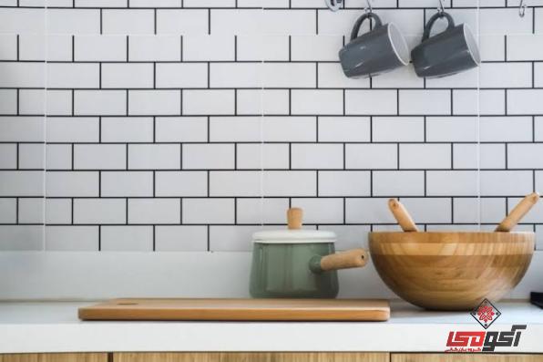 خرید کاشی بین کابینتی طرح آجر سفید