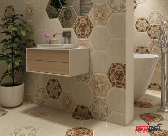 کاشی حمامو دستشویی جدید