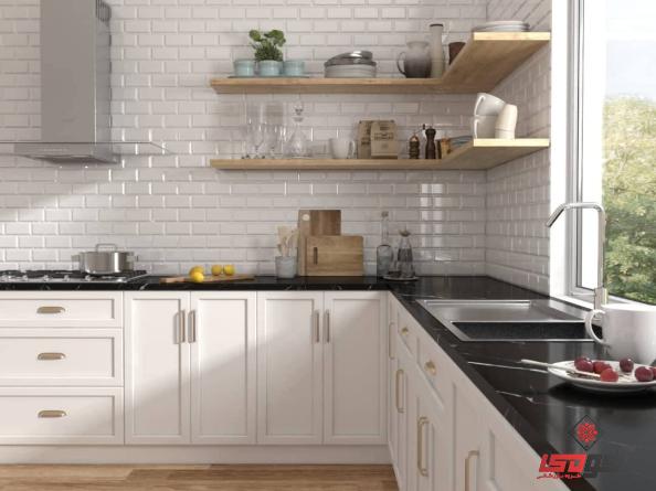 کاشی بین کابینتی سفید آجری