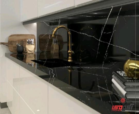 کاشی بین کابینتی رنگ مشکی