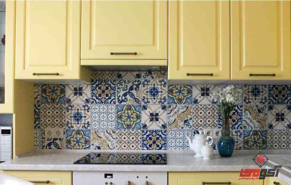 کاشی بین کابینتی گلدار
