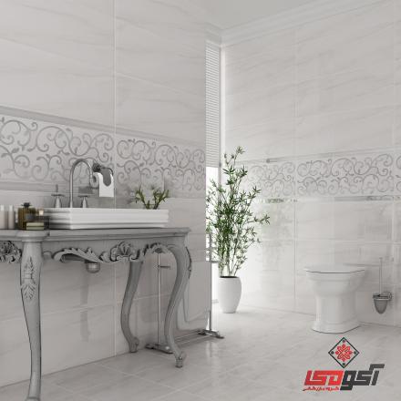 کاشی کف دستشویی سفید
