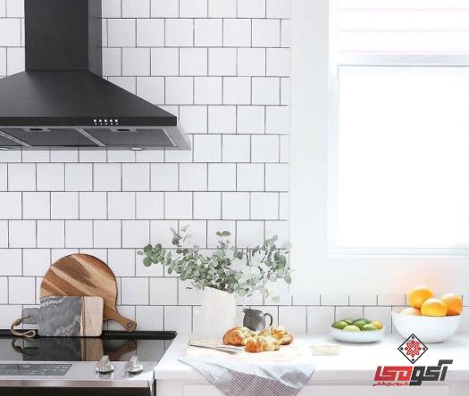 کاشی پشت کابینتی سفید ساده