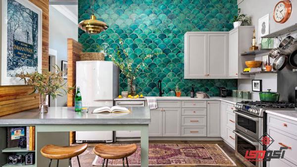 10 مدل کاشی بین کابینتی جدید جذاب سه بعدی برای دکوراسیون آشپزخانه