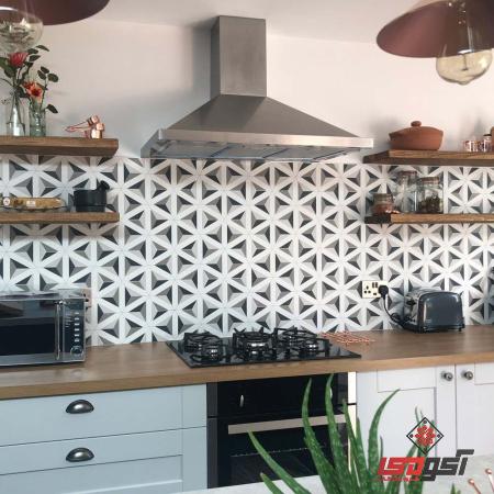 کاشی آشپزخانه برجسته ساده و گلدار در مدل های شیک و مدرن